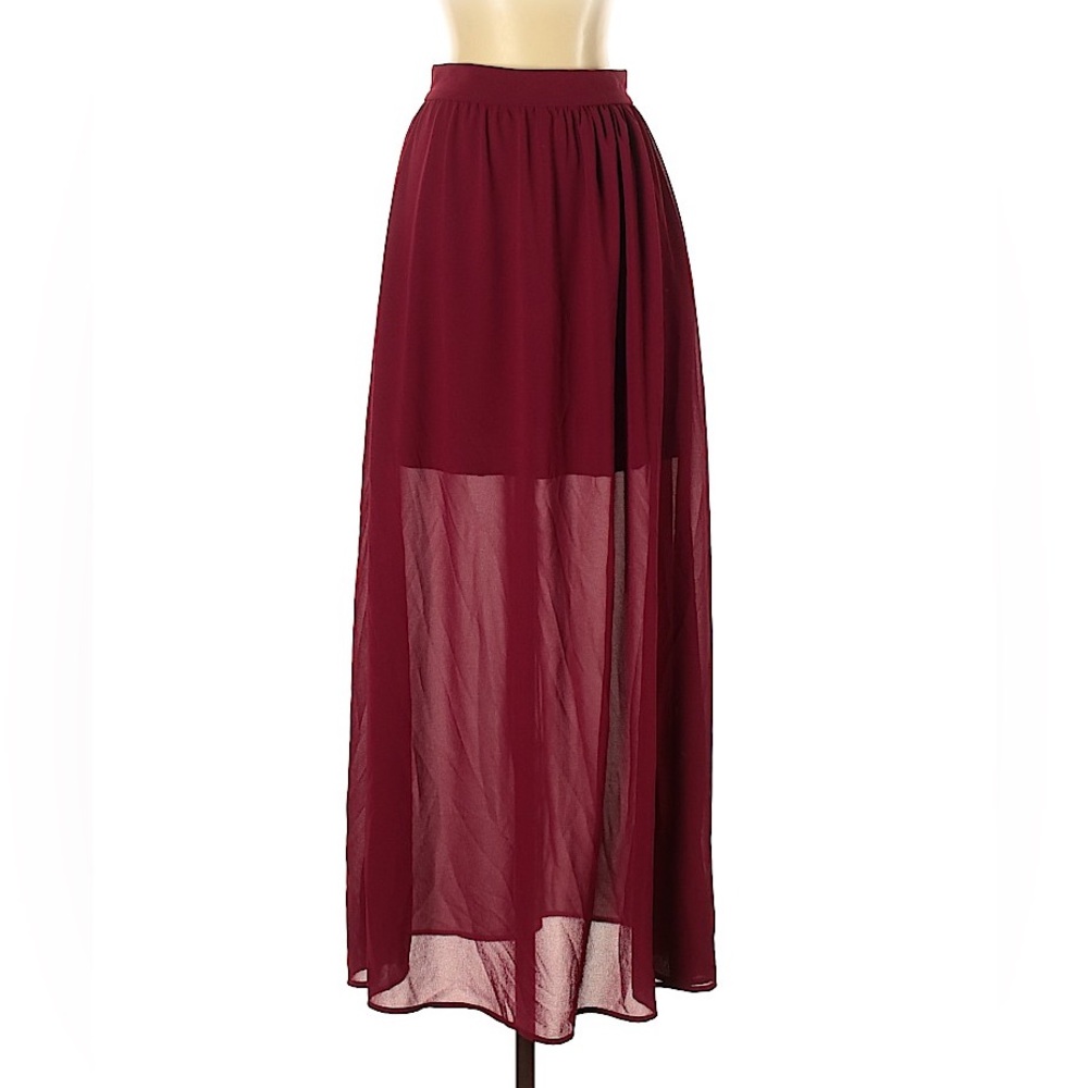 Charlotte Russe Burgundy Maxi Skirt